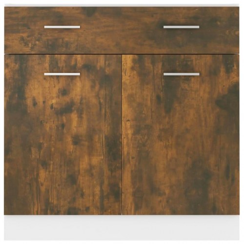 Skuffebundskab Lyon - røget eg, 80×46×81,5 cm i konstrueret træ