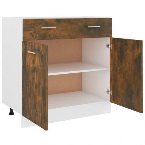 Skuffebundskab Lyon - røget eg, 80×46×81,5 cm i konstrueret træ