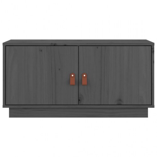 Tv-bord 80x34x40 cm massivt fyrretræ grå