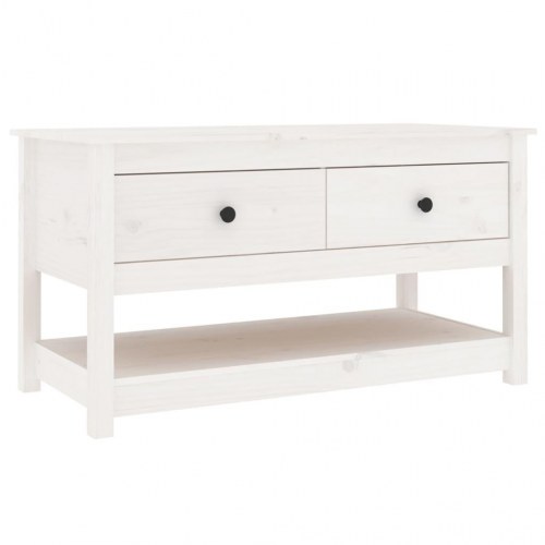 Sofabord 102x49x55 cm massivt fyrretræ hvid