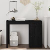 Skrivebord 100x50x75 cm massivt fyrretræ sort