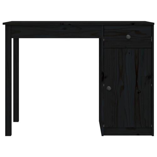 Skrivebord 100x50x75 cm massivt fyrretræ sort