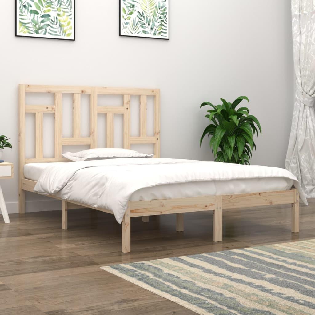 Sengeramme uden madras 200x200 cm massivt fyrretræ