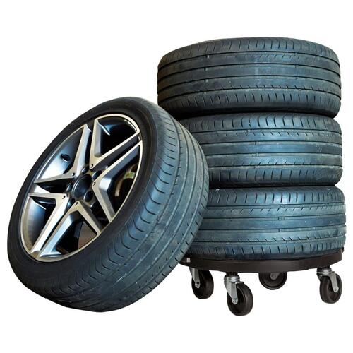 Plantevogne 5 stk. med hjul 275 kg diam. 40 cm sort