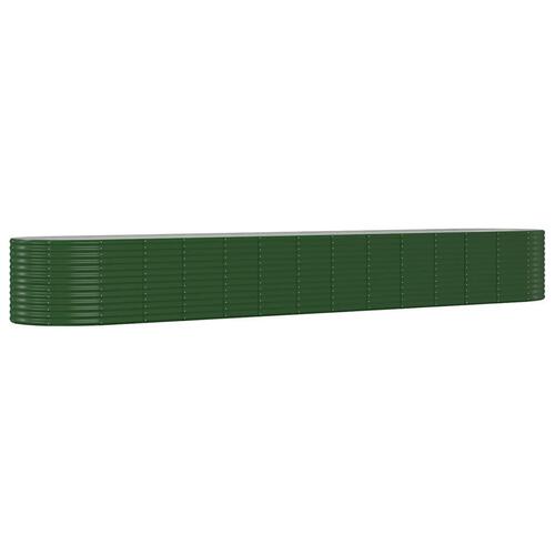 Plantekasse 554x100x68 cm pulverlakeret stål grøn