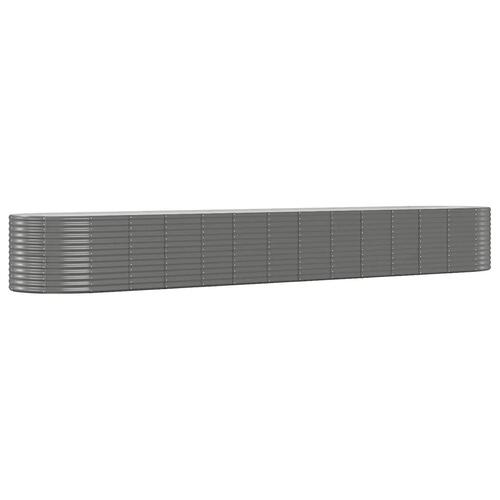 Plantekasse 554x100x68 cm pulverlakeret stål grå