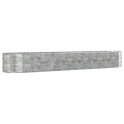 Plantekasse i pulverlakeret stål 554 x 100 x 68 cm - sølvfarvet