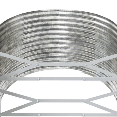 Plantekasse i pulverlakeret stål 554 x 100 x 68 cm - sølvfarvet