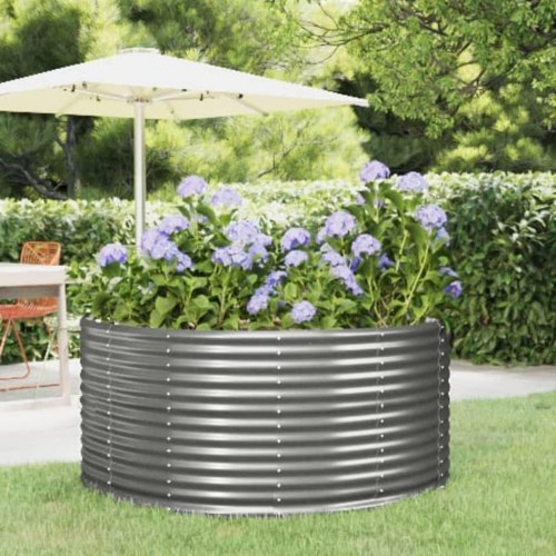 Plantekasse 140 x 140 x 68 cm i galvaniseret stål grå