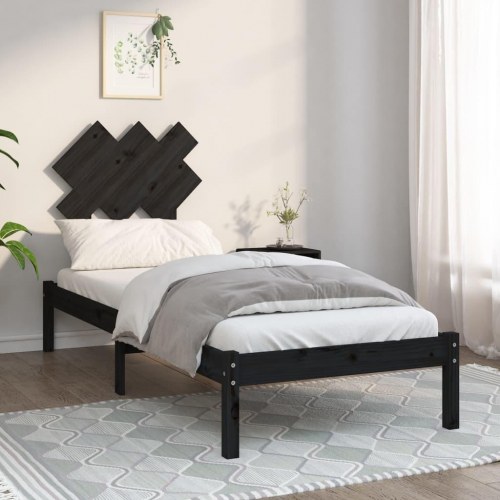 Sengeramme 75x190 cm Small Single massivt træ sort