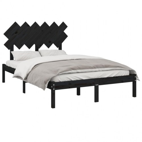 Sengeramme 120x190 cm Small Double massivt træ sort
