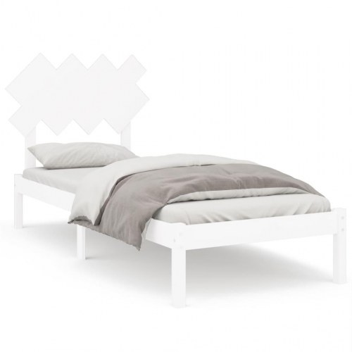 Sengeramme 90 x 200 cm i massivt fyrretræ - hvid