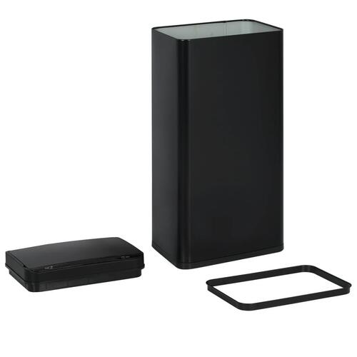 Affaldsspand med sensor sort stål 80 l