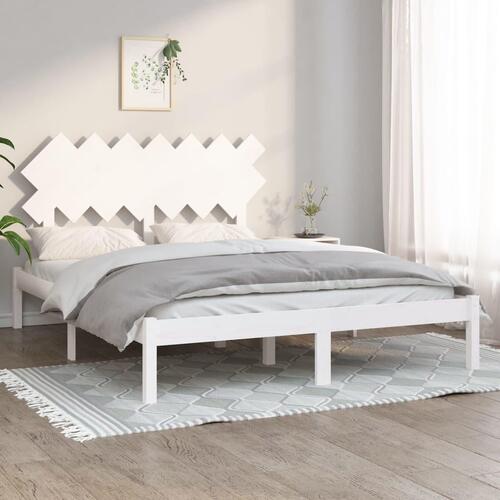 Sengeramme 150x200 cm King Size massivt træ hvid
