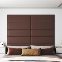 Vægpaneler 12 stk. 90x30 cm 3,24 m² kunstlæder brun