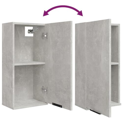 Væghængt badeværelsesskab 32x20x67 cm betongrå