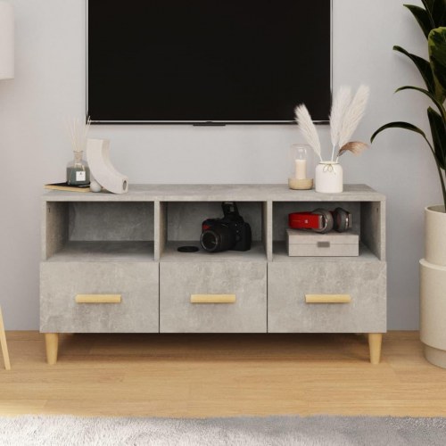 Tv-bord 102×36×50 cm i konstrueret træ - betongrå