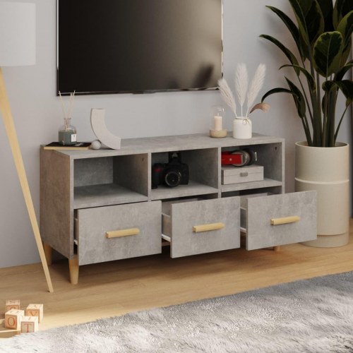 Tv-bord 102×36×50 cm i konstrueret træ - betongrå