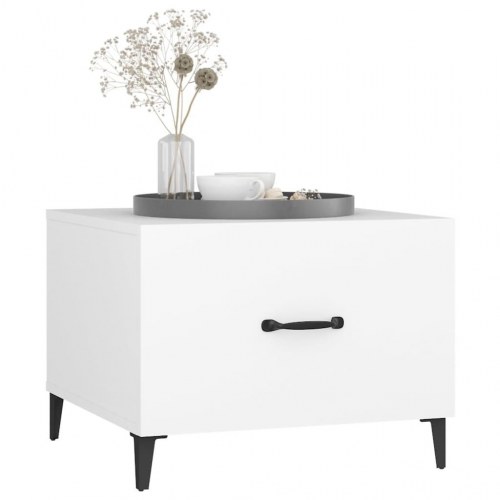 Sofabord med metalben 2 stk. 50x50x40 cm hvid