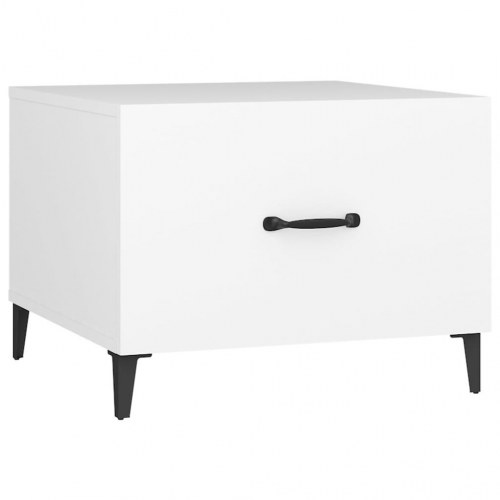 Sofabord med metalben 2 stk. 50x50x40 cm hvid