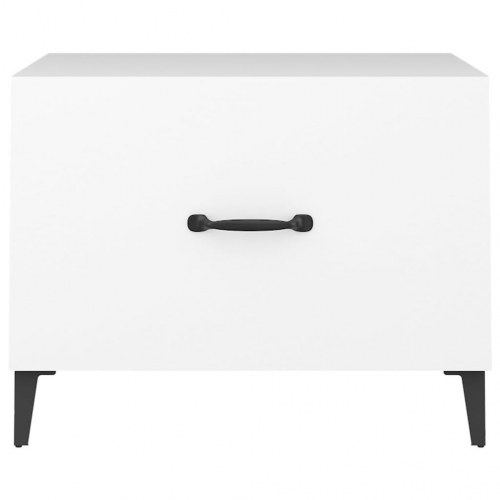 Sofabord med metalben 2 stk. 50x50x40 cm hvid
