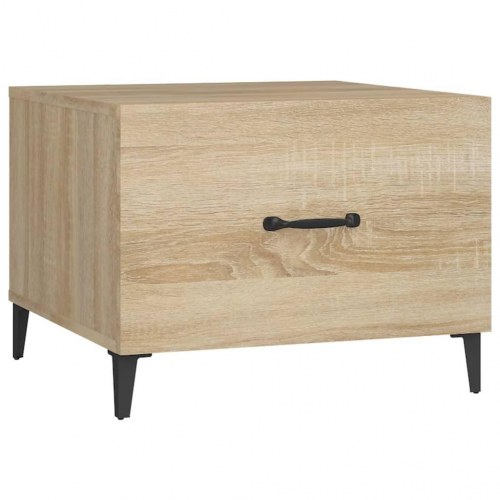 Sofaborde med metalben og skuffe 2 stk. 50 x 50 x 40 cm - sonoma-eg