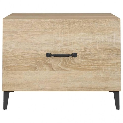 Sofaborde med metalben og skuffe 2 stk. 50 x 50 x 40 cm - sonoma-eg