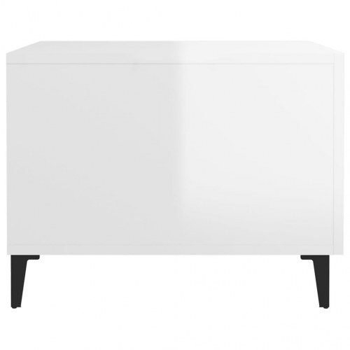 Sofaborde med skuffe 2 stk. 50 x 50 x 40 cm - hvid højglans