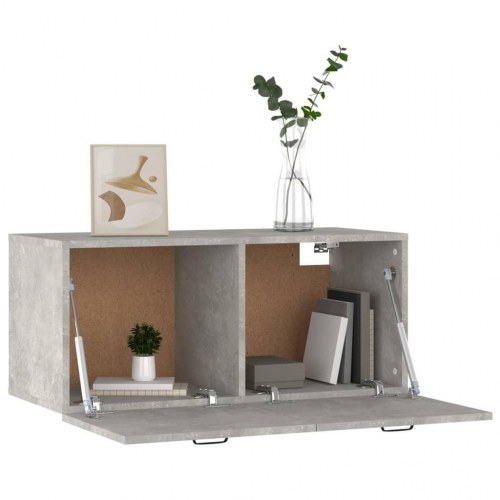 Vægskab 80 × 36,5 × 35 cm i konstrueret træ - betongrå