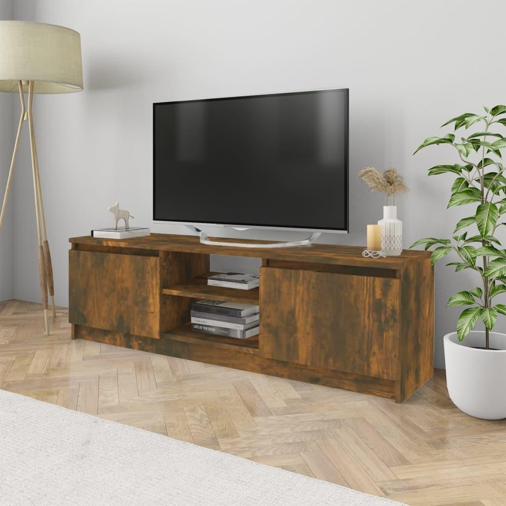 Tv-bord 120x30x35,5 cm konstrueret træ røget egetræsfinish
