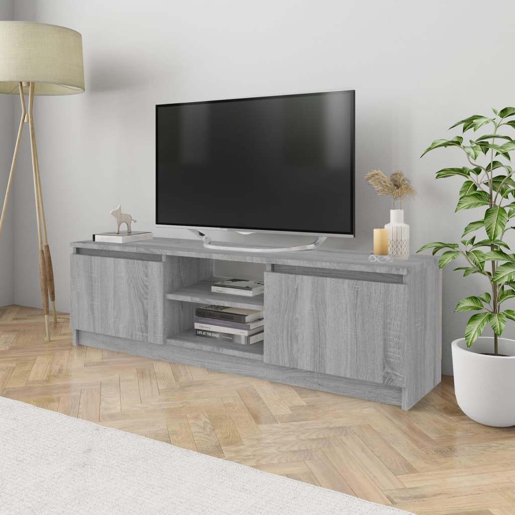 Tv-bord 120x30x35,5 cm konstrueret træ grå sonoma-eg