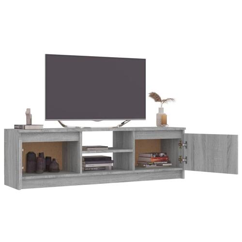 Tv-bord 120x30x35,5 cm konstrueret træ grå sonoma-eg