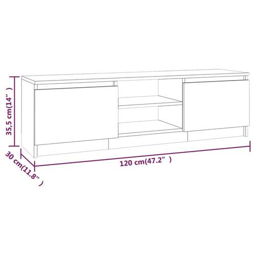 Tv-bord 120x30x35,5 cm konstrueret træ grå sonoma-eg