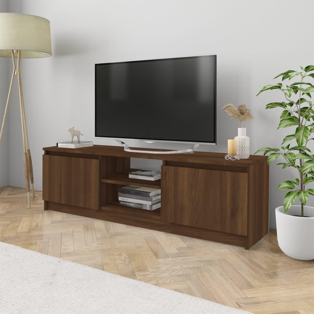 Tv-bord 120x30x35,5 cm konstrueret træ brun egetræsfarve