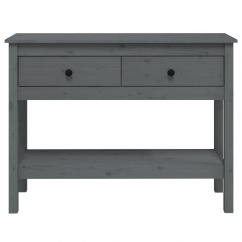 Konsolbord 100x35x75 cm massivt fyrretræ grå