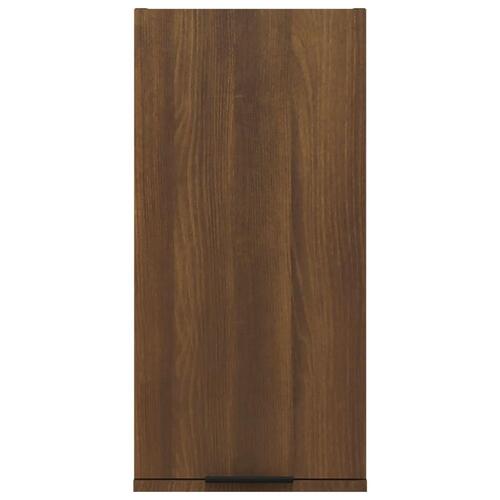 Væghængt badeværelsesskab 32x20x67 cm brun egetræsfarve