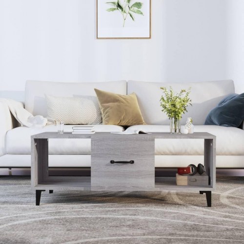Sofabord i konstrueret træ - grå sonoma-eg, 102×50×40 cm