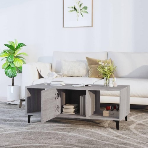 Sofabord i konstrueret træ - grå sonoma-eg, 102×50×40 cm