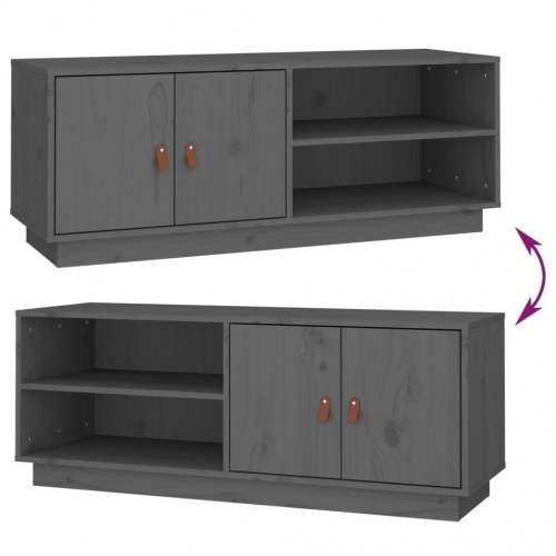 Tv-bord i massivt fyrretræ - grå 105×34×40 cm
