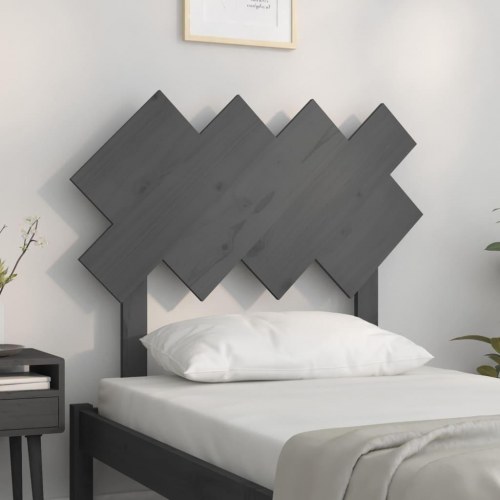 Sengegærde 92x3x81 cm massivt fyrretræ grå