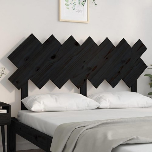 Sengegærde 151,5x3x81 cm massivt fyrretræ sort
