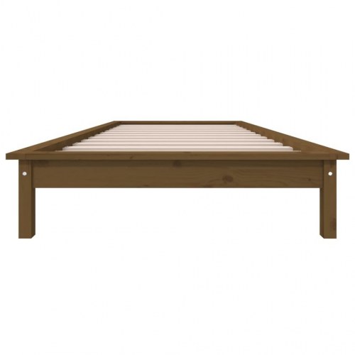 Sengeramme 90×200 cm i massivt fyrretræ - gyldenbrun