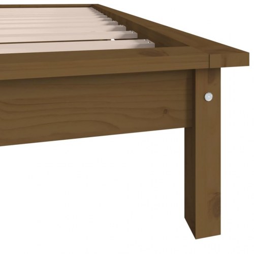 Sengeramme 90×200 cm i massivt fyrretræ - gyldenbrun