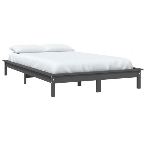 Sengeramme i massivt fyrretræ 150 x 200 cm - grå