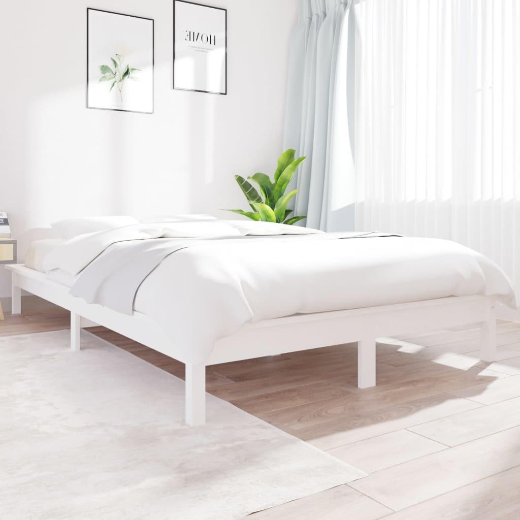 vidaXL sengeramme 180x200 cm massivt fyrretræ hvid