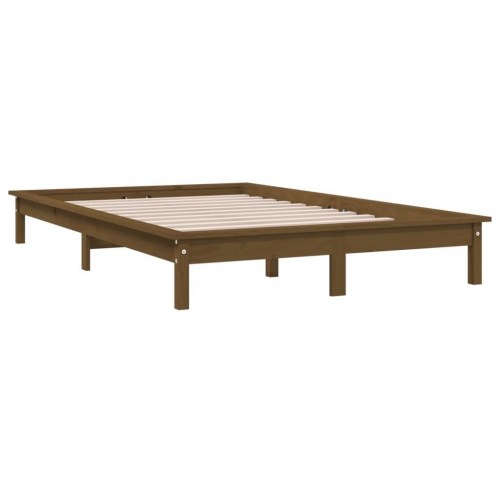 Sengeramme 180×200 cm - massivt fyrretræ, gyldenbrun (Super King)