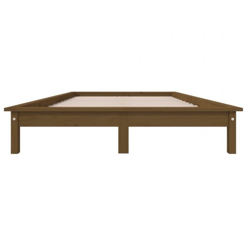 Sengeramme 180×200 cm - massivt fyrretræ, gyldenbrun (Super King)