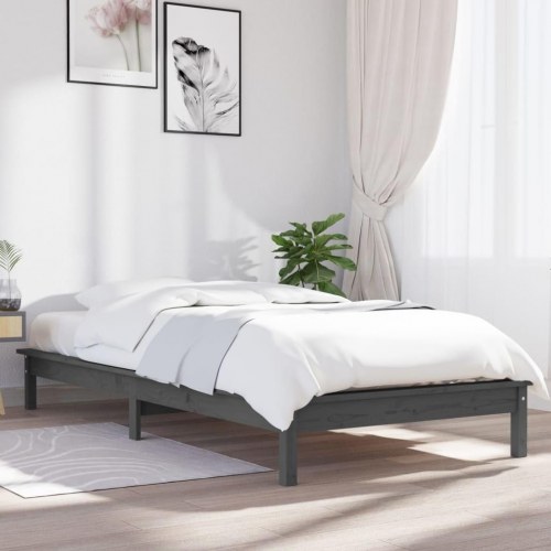 Sengeramme 75x190 cm Small Single massivt fyrretræ grå