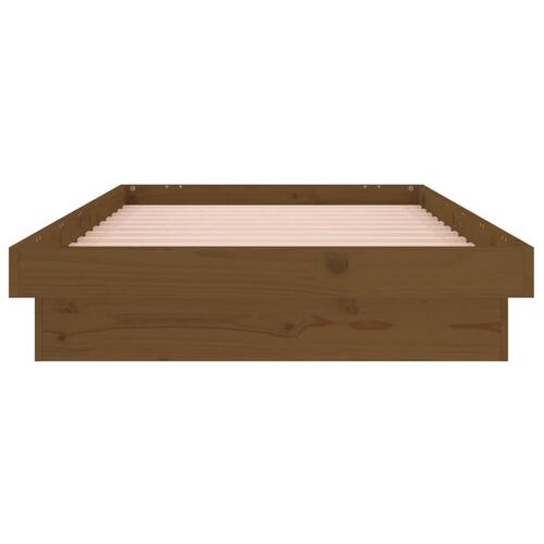 Sengeramme m. LED-lys 75x190 cm Small Single massivt træ brun