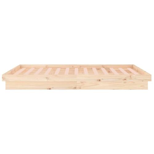 Sengeramme med LED 135x190 cm dobbeltseng massivt træ